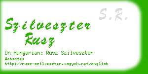 szilveszter rusz business card